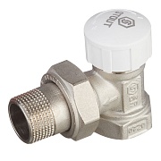 Клапан (вентиль) термостатический угловой Stout (SVT-0004-000020) 3/4 НР(ш) х 3/4 ВР(г) для радиатора никелированный