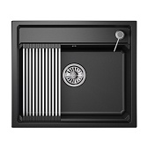 Мойка для кухни Granula Kitchen Space 60х51х24,5 см с ролл-матом и дозатором кварц Щварц (6003, ШВАРЦ)