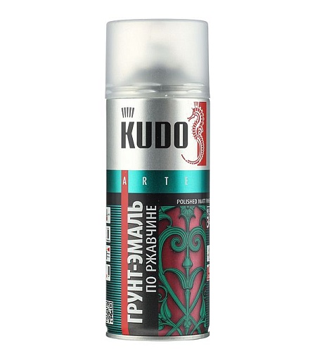 Грунт-эмаль аэрозольная по ржавчине Kudo красная матовая RAL 3020 520 мл Грунт-эмаль аэрозольная по ржавчине Kudo красная матовая RAL 3020 520 мл