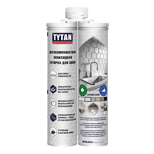 Затирка эпоксидная для швов Tytan Professional двухкомпонентная серый хаки 400 мл Затирка эпоксидная для швов Tytan Professional двухкомпонентная серый хаки 400 мл