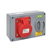 Розетка силовая настенная с заземлением 3Р+РЕ+N 16 А 400 В IP44 красная/серая (ps-1415-16-380) Розетка силовая настенная с заземлением 3Р+РЕ+N 16 А 400 В IP44 красная/серая (ps-1415-16-380)