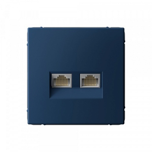 Розетка компьютерная Systeme Electric ArtGallery встраиваемая аквамарин 2хRJ45 (SE GAL001188)