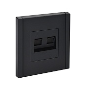 Розетка компьютерная IEK Forte&Piano FP133 встраиваемая черная 2хRJ45 (FP-K20-1-K02)