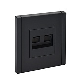 Розетка компьютерная IEK Forte&Piano FP133 встраиваемая черная 2хRJ45 (FP-K20-1-K02)