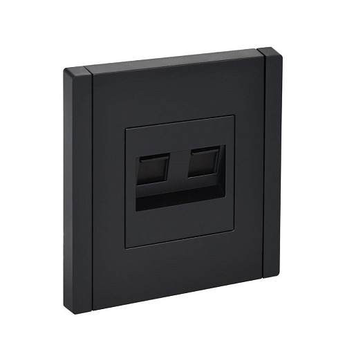 Розетка компьютерная IEK Forte&Piano FP133 встраиваемая черная 2хRJ45 (FP-K20-1-K02)