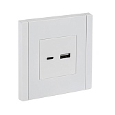 Розетка IEK Forte&Piano FP251 встраиваемая белая с USB-A/ Type-C (FP-U22-018-K01)