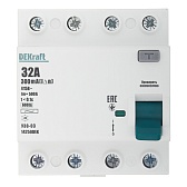 УЗО Dekraft УЗО-03 32А 3P+N тип AC 300 мА 6 кА компактное (14250DEK) УЗО Dekraft УЗО-03 32А 3P+N тип AC 300 мА 6 кА компактное (14250DEK)