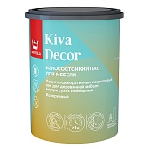 Лак акрилатный мебельный Tikkurila Kiva Decor основа EP бесцветный 0,9 л полуматовый Лак акрилатный мебельный Tikkurila Kiva Decor основа EP бесцветный 0,9 л полуматовый