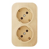 Розетка Legrand Quteo 782287 двойная открытая установка дерево с заземлением IP20 со шторками Розетка Legrand Quteo 782287 двойная открытая установка дерево с заземлением IP20 со шторками
