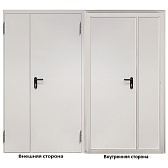 Дверь противопожарная двухстворчатая Промет ДП-2-EIS-60 глухая правая серый RAL 7035 1250х2050 мм