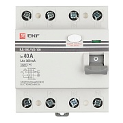 УЗО EKF PROxima ВД-100 40А 3P+N тип AC 300 мА 4,5 кА (elcb-4-40-300-em-pro) УЗО EKF PROxima ВД-100 40А 3P+N тип AC 300 мА 4,5 кА (elcb-4-40-300-em-pro)