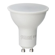 Лампа светодиодная Gauss GU10 4100К 9 Вт 660 Лм 180-240 В рефлектор MR16 матовая