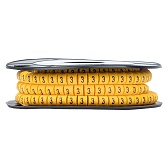 Маркеры кабельные (клипсы) EKF PROxima 3-4,2 мм цифра 3 желтые (1000 шт.) (plc-KM-2.5-3)