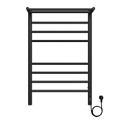 Полотенцесушитель электрический Terminus Аврора П8 с полкой 800х532 мм 1000 Вт с терморегулятором черный