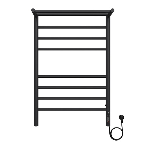 Полотенцесушитель электрический Terminus Аврора П8 с полкой 800х532 мм 1000 Вт с терморегулятором черный