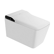Унитаз подвесной Abber Rechteck безободковый белый с электронной крышкой биде с импульсным смывом (AC1215S)