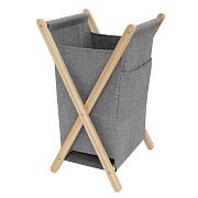 Корзина для белья WasserKraft Nau 420х410х650 мм 112 л складная серая (WB-772-L)