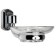 Мыльница для ванной WasserKraft Oder K-3000 с держателем стекло/металл хром (K-3029)