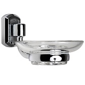 Мыльница для ванной WasserKraft Oder K-3000 с держателем стекло/металл хром (K-3029)