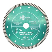 Диск алмазный по армированному бетону Trio-Diamond Turbo Pro Железобетон 180х22,23х2,65 мм турбо для штробления сухой рез (TP174)