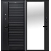Дверь входная Ferroni 7,5СМ Черное зеркало правая сатин черный - сатин черный 860х2050 мм