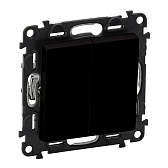 Переключатель Legrand Valena Life двухклавишный встраиваемый антрацит (756308) Переключатель Legrand Valena Life двухклавишный встраиваемый антрацит (756308)