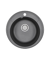 Мойка для кухни Granula Standard 480х480х190 мм врезная круглая без крыла кварц черная Мойка для кухни Granula Standard 480х480х190 мм врезная круглая без крыла кварц черная