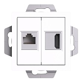 Розетка компьютерная Systeme Electric AtlasDesign встраиваемая белая HDMI/ RJ45 (ATN000182) Розетка компьютерная Systeme Electric AtlasDesign встраиваемая белая HDMI/ RJ45 (ATN000182)