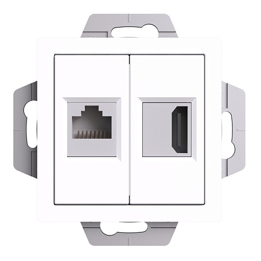 Розетка компьютерная Systeme Electric AtlasDesign встраиваемая белая HDMI/ RJ45 (ATN000182) Розетка компьютерная Systeme Electric AtlasDesign встраиваемая белая HDMI/ RJ45 (ATN000182)