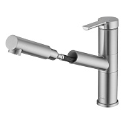 Смеситель для кухни Swedbe Selene Plus нержавеющая сталь с поворотным изливом с вытяжной лейкой однорычажный (7043) Смеситель для кухни Swedbe Selene Plus нержавеющая сталь с поворотным изливом с вытяжной лейкой однорычажный (7043)