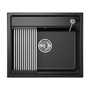 Мойка для кухни Granula Kitchen Space 60х51х24,5 см с ролл-матом и дозатором кварц Щварц (6003, ШВАРЦ)