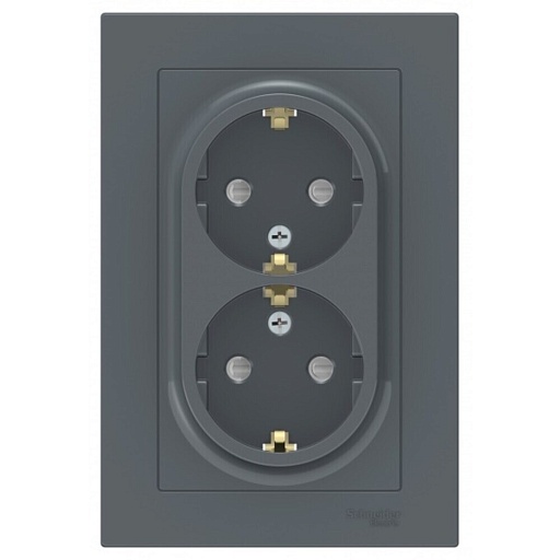 Розетка Systeme Electric AtlasDesign встраиваемая грифель со шторками (ATN000726)