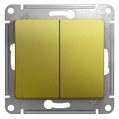 Выключатель Systeme Electric Glossa двухклавишный встраиваемый фисташковый (GSL001051)