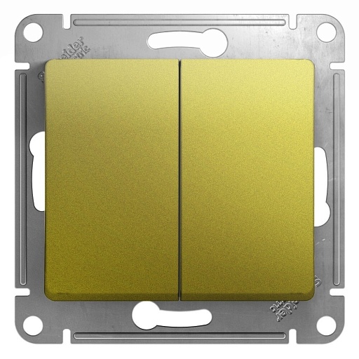 Выключатель Systeme Electric Glossa двухклавишный встраиваемый фисташковый (GSL001051)