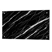 Панель стеновая закаленное стекло для кухни 900х500х4 мм черно-белый мрамор