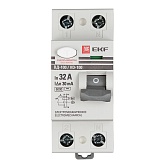 УЗО EKF PROxima ВД-100 32А 1P+N тип AC 30 мА 6 кА (elcb-2-6-32-30-em-pro)
