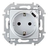 Розетка Legrand Inspiria 673772 скрытая установка алюминий с заземлением розетка и модуль USB Розетка Legrand Inspiria 673772 скрытая установка алюминий с заземлением розетка и модуль USB