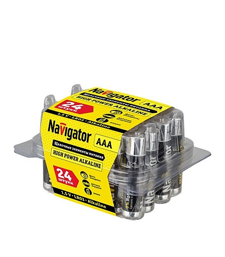 Батарейка Navigator AAA мизинчиковая LR03 1,5 В (24 шт.)