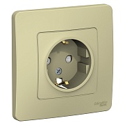 Розетка Systeme Electric Blanca встраиваемая бежевая со шторками (BLNRS001117) Розетка Systeme Electric Blanca встраиваемая бежевая со шторками (BLNRS001117)