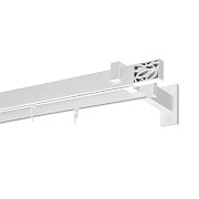 Карниз настенный металлический двухрядный профильный Хай-тек 240 см белый (148.465)