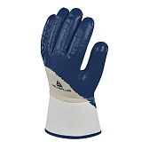 Перчатки маслобензостойкие нитриловое покрытие повышенной прочности Delta Plus синие 10 (XL)