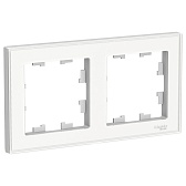 Рамка Systeme Electric AtlasDesign Art двухместная белая (ATN200102)