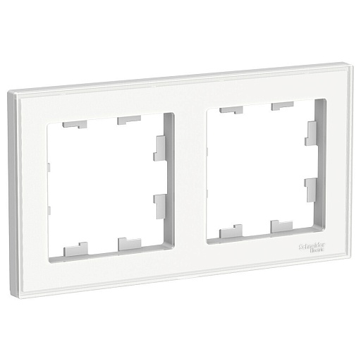 Рамка Systeme Electric AtlasDesign Art двухместная белая (ATN200102)