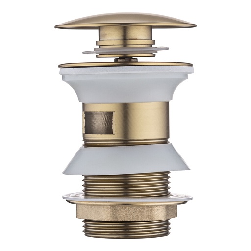 Донный клапан Swedbe клик-клак 1 1/4 с переливом золото (0005GO)