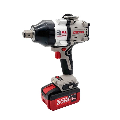 Гайковерт ударный аккумуляторный бесщеточный Crown CT22056HX-8SC4 BMC 20 В 8 Ач Li-Ion 1 АКБ и ЗУ Гайковерт ударный аккумуляторный бесщеточный Crown CT22056HX-8SC4 BMC 20 В 8 Ач Li-Ion 1 АКБ и ЗУ