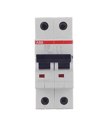 Автоматический выключатель модульный ABB S202 2P 10А тип C 6 кА 400 В (2CDS252001R0104) Автоматический выключатель модульный ABB S202 2P 10А тип C 6 кА 400 В (2CDS252001R0104)