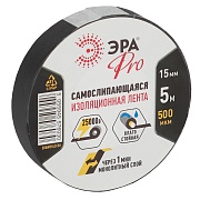 Изолента Эра Pro резина черная 15 мм 5 м самослипающаяся Изолента Эра Pro резина черная 15 мм 5 м самослипающаяся