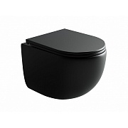 Унитаз подвесной Ceramicanova UP безободковый черный с сиденьем дюропласт микролифт смыв торнадо (CN4007MB)