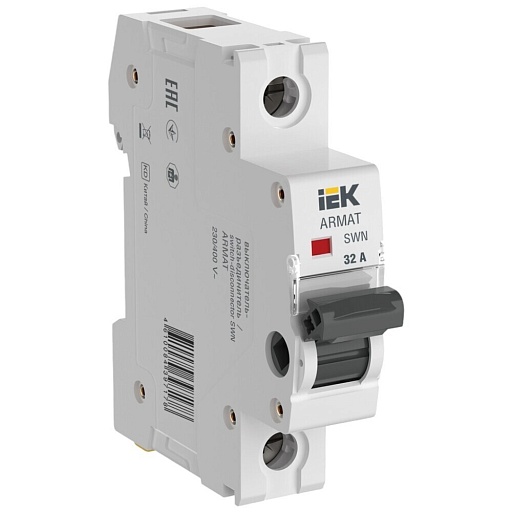 Выключатель-разъединитель IEK Armat SWN 1P 32А 230 В на DIN-рейку (AR-SWN-1-032) Выключатель-разъединитель IEK Armat SWN 1P 32А 230 В на DIN-рейку (AR-SWN-1-032)