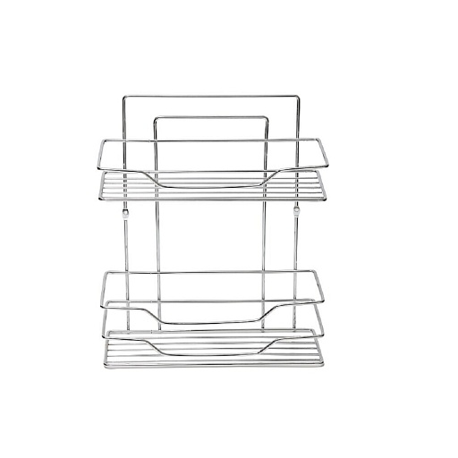 Полка для ванной Primanova двухъярусная 245х300х155 мм металл хром (D-05224)